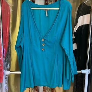 3X Tunic Top by OLD NAVY Women’s Plus, Dark Teal 100% Cotton